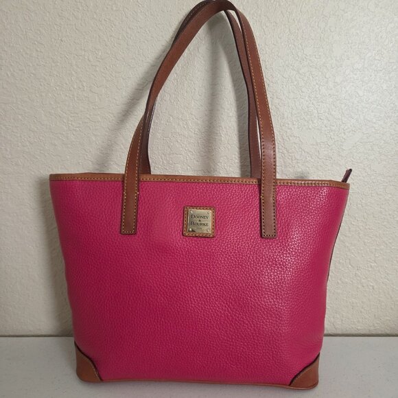 Dooney & Bourke Red Handbag Leather Shoulder Tote Vintage/Classic Pebble Stone - Picture 1 of 16